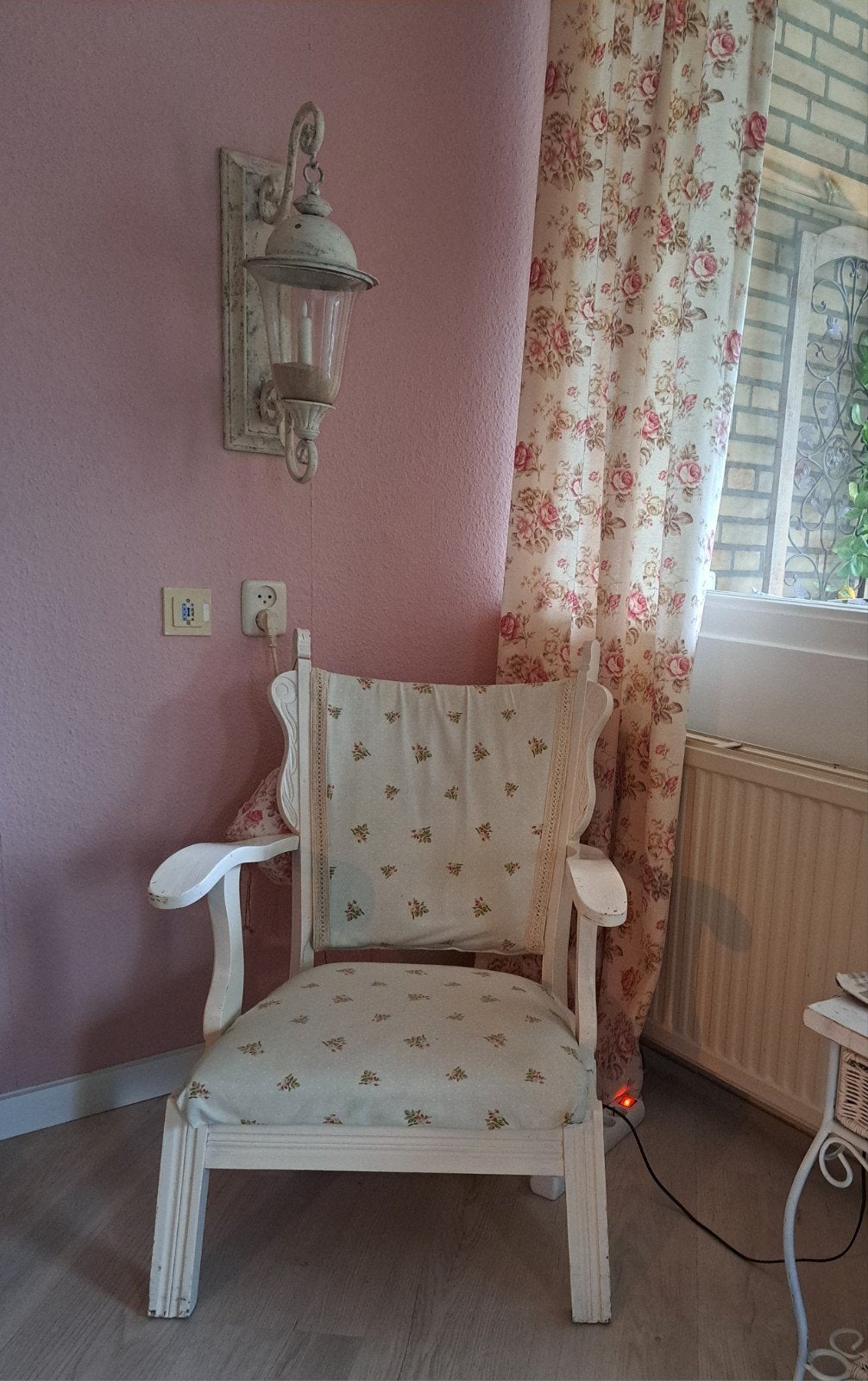 prachtige brocante stoel,, Ophalen, Gebruikt, 50 tot 75 cm