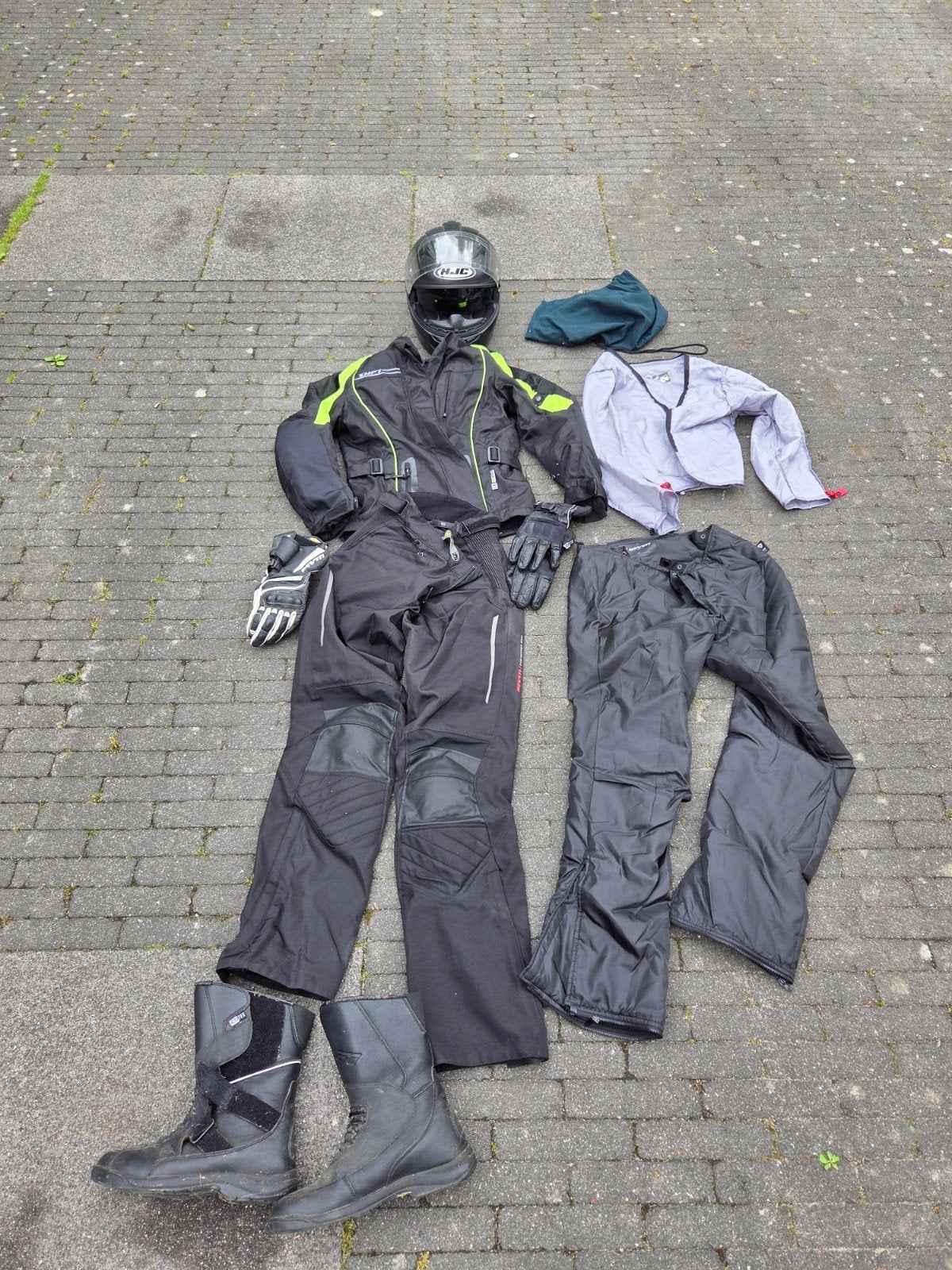 Complete Motoroutfit: Jas, Broek, Laarzen, Handschoenen, Hel, Jas | textiel, Dames, Ophalen of Verzenden, Diverse