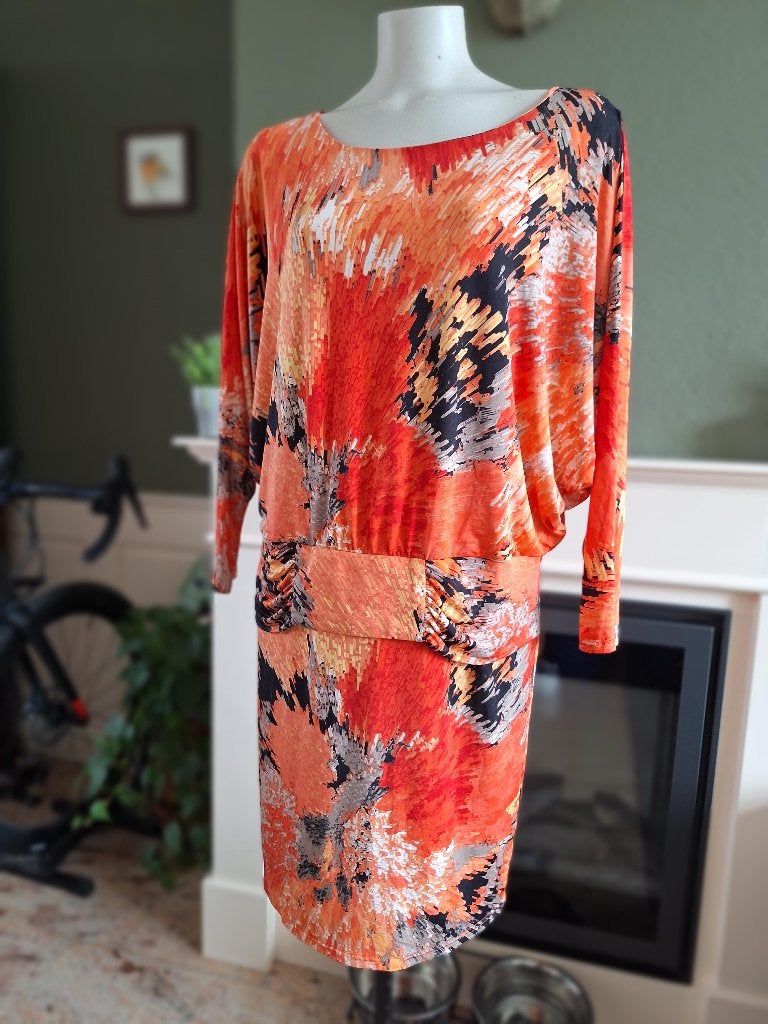 Studio Anneloes oranje vlinder mouw jurk XL, Studio Anneloes, Verzenden, Maat 46/48 (XL) of groter, Oranje
