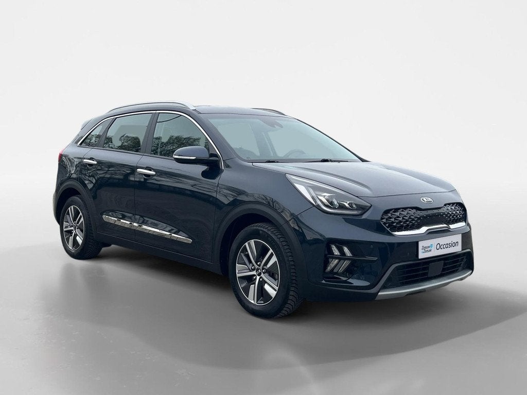 Kia Niro 1.6 GDi PHEV DynamicLine | Stoel- en stuurverwarmin, Auto's, Kia, Gebruikt, Blauw, Leder en Stof, Plug-in hybride