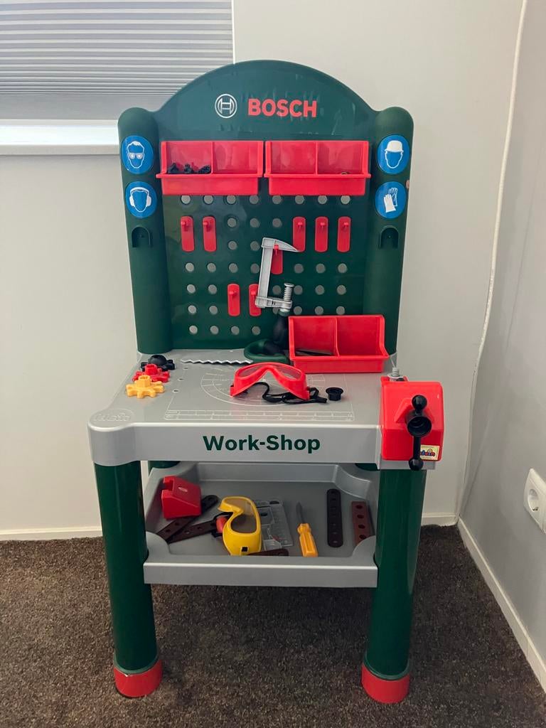 Bosch Werkbank voor kinderen met accessoires, Ophalen, Gebruikt, Jongen of Meisje