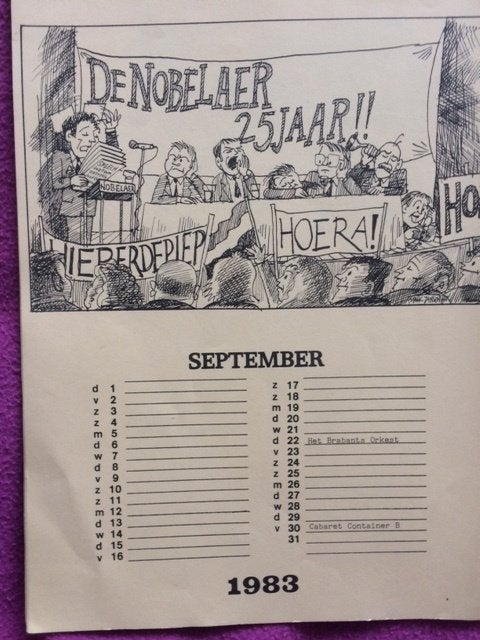kalender de Nobelaer Etten-Leur 1983 25 jaar, Diversen, Kalenders, Ophalen of Verzenden, Maandkalender, Gebruikt