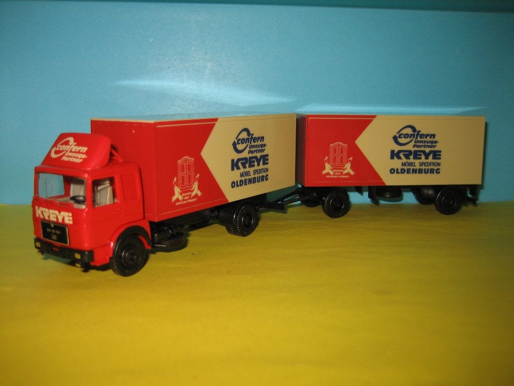 Kreye  MAN  combi  Herpa, Ophalen of Verzenden, Zo goed als nieuw, Bus of Vrachtwagen, Herpa