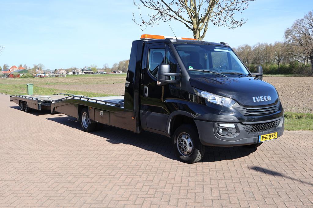 Iveco 40C18 AUTOMAAT, oprijwagen Tijhof incl tijhof aanhange, Stof, 179 pk, Zwart, Origineel Nederlands