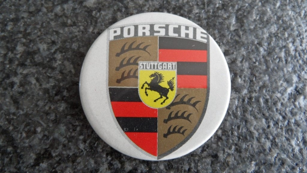 Porsche sportwagen Stuttgart autospeld,, Verzenden, Gebruikt, Merk, Speldje of Pin