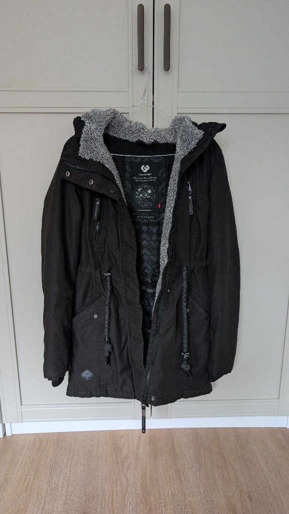 Ragwear Warme Winterjas / Parka met Teddy Voering - Maat XS, Ophalen, Zo goed als nieuw, Maat 34 (XS) of kleiner, Zwart