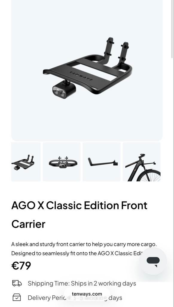 Tenways front carrier - Ago X, Ophalen, Nieuw