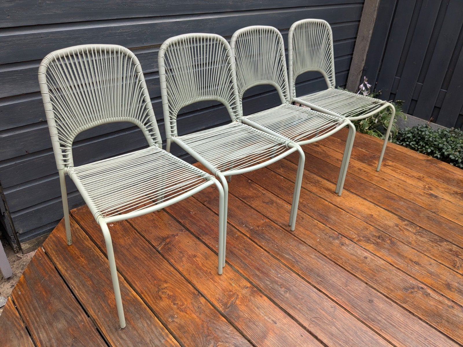 Tuinstoelen Karwei model Tim, 4 stuks, Tuin en Terras, Ophalen, Zo goed als nieuw, Metaal, Stapelbaar