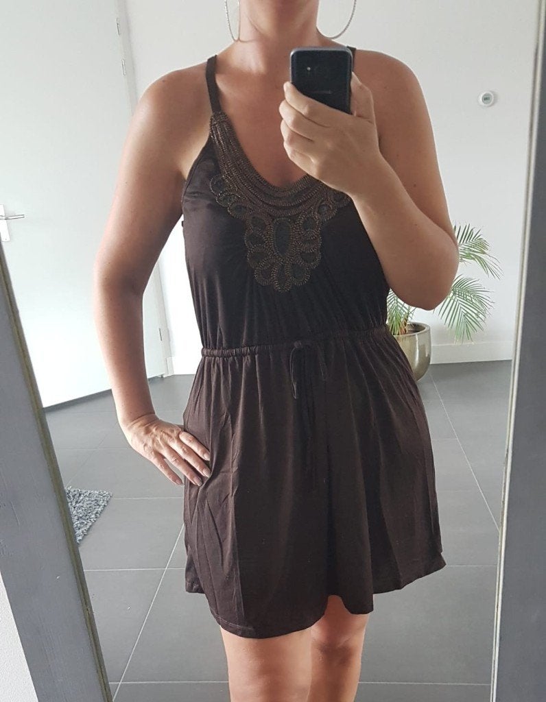 Jurk Hunkemoller Bodique Bruin XL, Bruin, Verzenden, Maat 46/48 (XL) of groter, Hunkemoller Bodique