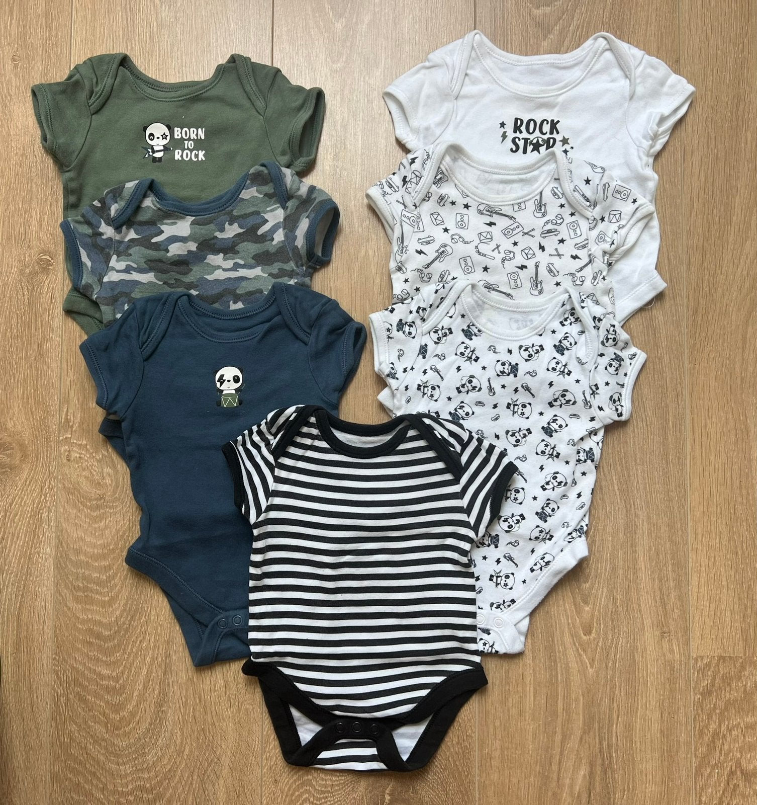 Set rompertjes 7 stuks maat 3-6 maanden 62/68, Ophalen of Verzenden, Gebruikt, Jongetje, Nacht- of Onderkleding