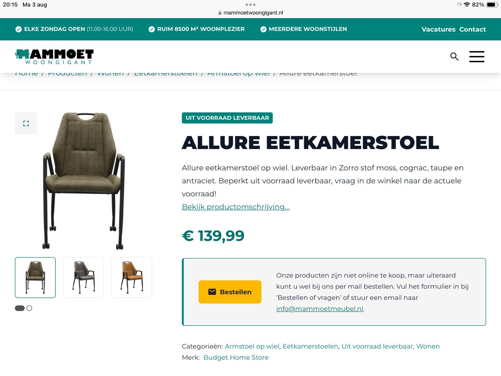 Nieuwe stoelen!, Ophalen, Nieuw
