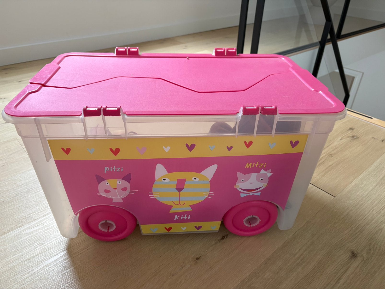 Opbergbox speelgoed kinderen roze, Ophalen, Gebruikt
