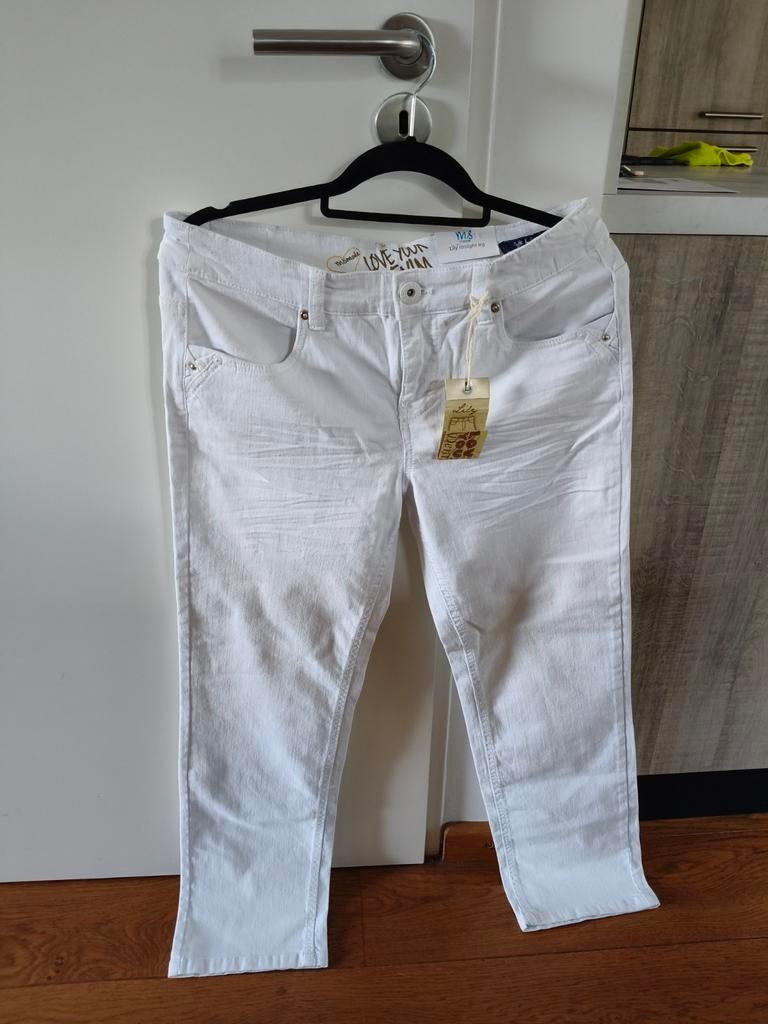 Ms mode broek straight 46 NIEUW, Kleding | Dames, Broeken en Pantalons, Wit, Maat 42/44 (L), Nieuw, Ophalen of Verzenden