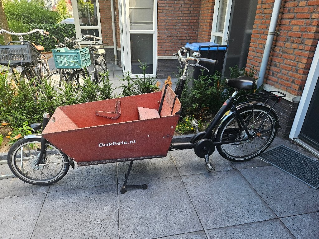 Cargo long bakfiets, Gebruikt, Huif, 3 kinderen, Ophalen