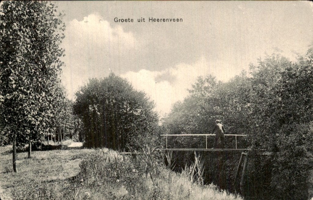 Heerenveen - Brug - Man op brug, Ophalen of Verzenden, Voor 1920, Gelopen, Friesland