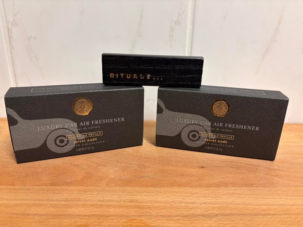 Rituals Velvet Oudh autoparfum houder met 2 navullingen. 🖤, Ophalen of Verzenden, Nieuw