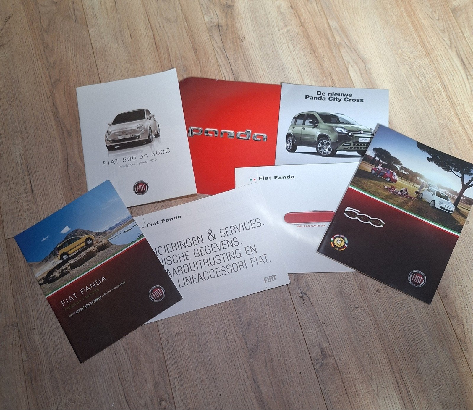7 FIAT panda en 500 folders, Ophalen of Verzenden