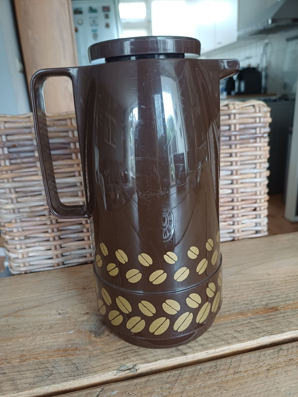 Vintage Bruine Thermoskan  Brabantia, Ophalen of Verzenden