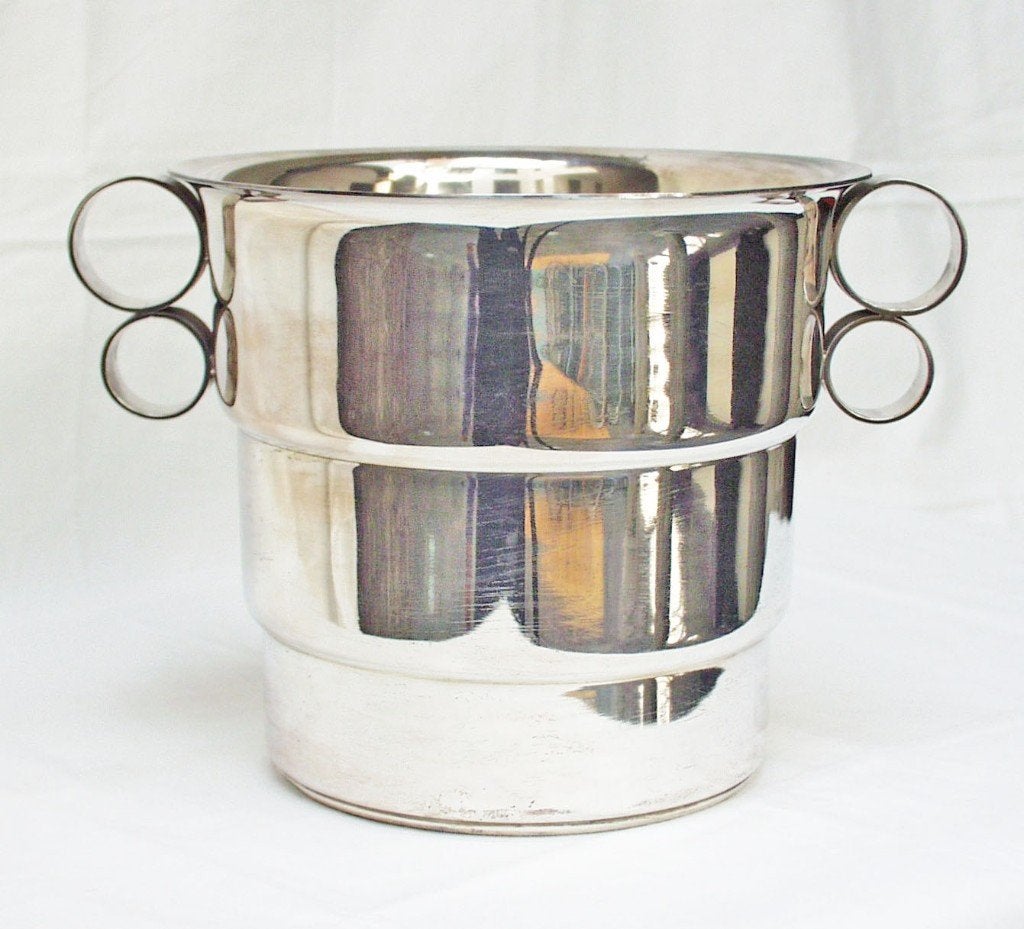 Art Deco Champagnekoeler - Herverzilverd !, Antiek en Kunst, Antiek | Servies los, Ophalen of Verzenden