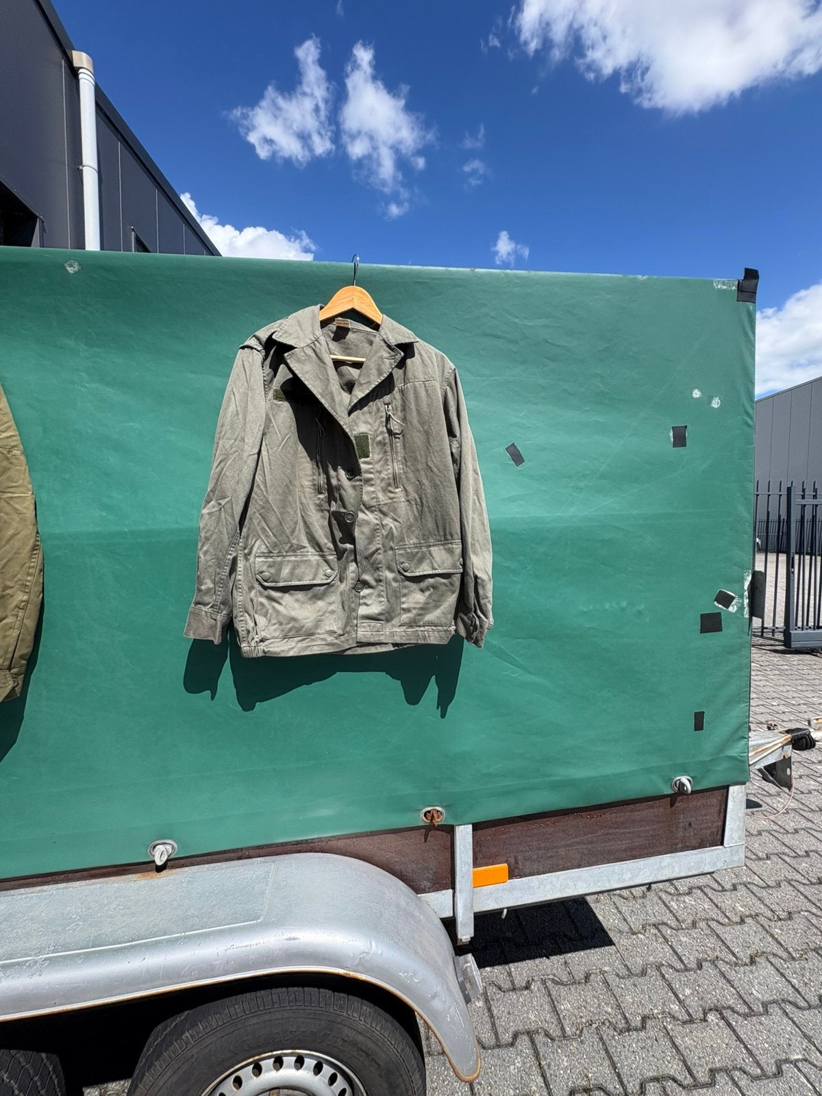 Vintage legerjas - Groen - Maat L, Ophalen of Verzenden, Gedragen, Maat 52/54 (L), Groen