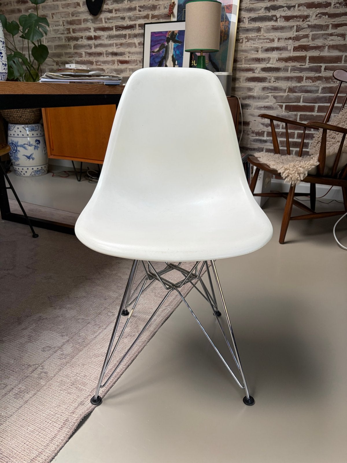 4 originele Vitra Eames DSW stoelen - wit, Ophalen, Kunststof, Gebruikt, Wit