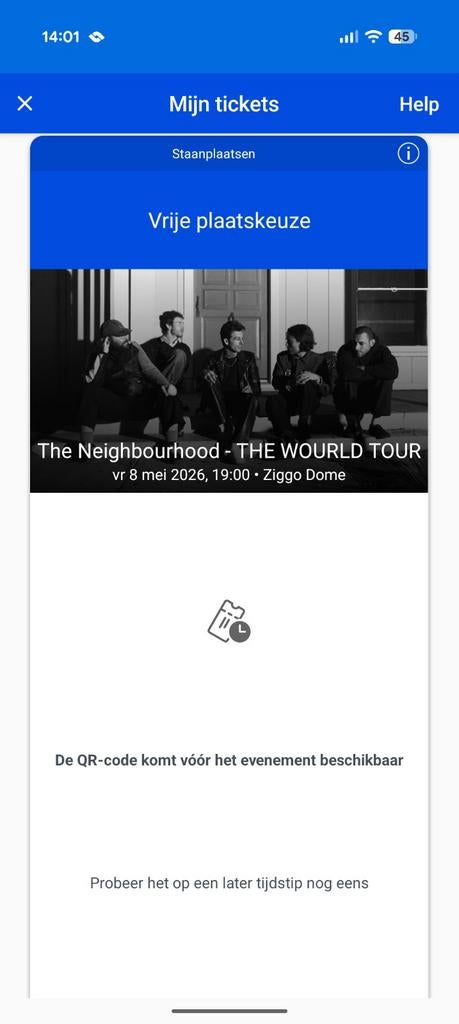 1 ticket voor The Neighborhood Ziggo Dome Amsterdam, Tickets en Kaartjes, Concerten | Overige, Eén persoon, Mei
