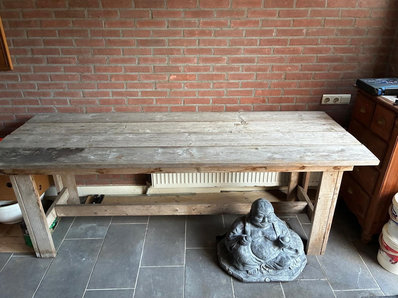 Robuuste houten tafel, Ophalen, Gebruikt, Rechthoekig, Hout