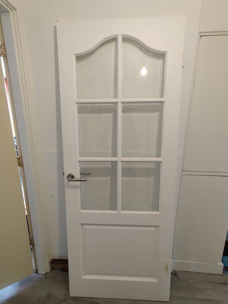 Massieve mooie binnendeur 209,5 x 83cm, Binnendeur, Ophalen of Verzenden, 200 tot 215 cm, Glas