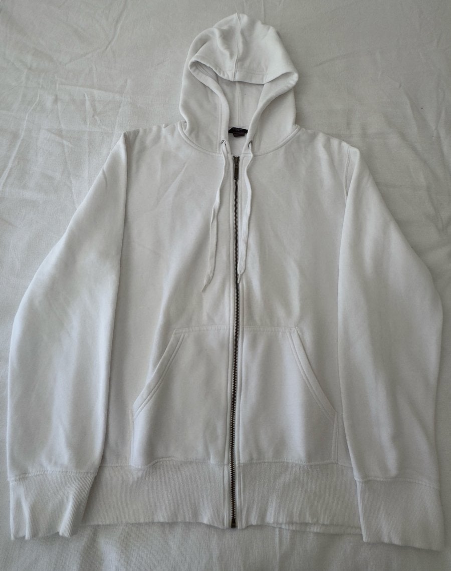 Witte hoodie met rits, Ophalen of Verzenden, Zo goed als nieuw, Maat 38/40 (M), Wit
