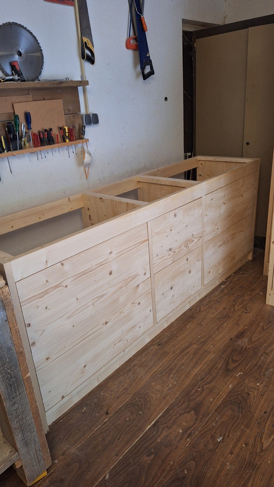 Keukenblok van terug gedroogd en geschaafd steigerhout, Huis en Inrichting, Keuken | Keukenelementen, Ophalen, Nieuw
