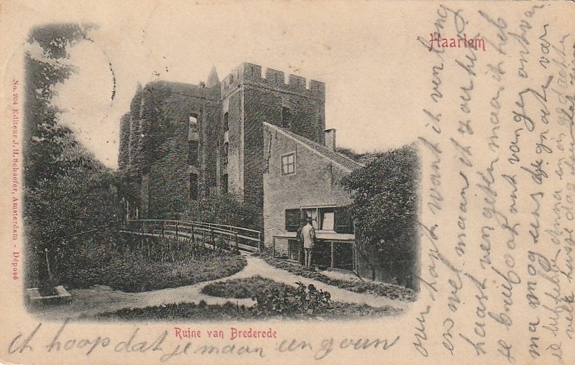 Ruïne van Brederode Santpoort 1902, Ophalen of Verzenden, Voor 1920, Gelopen, Noord-Holland
