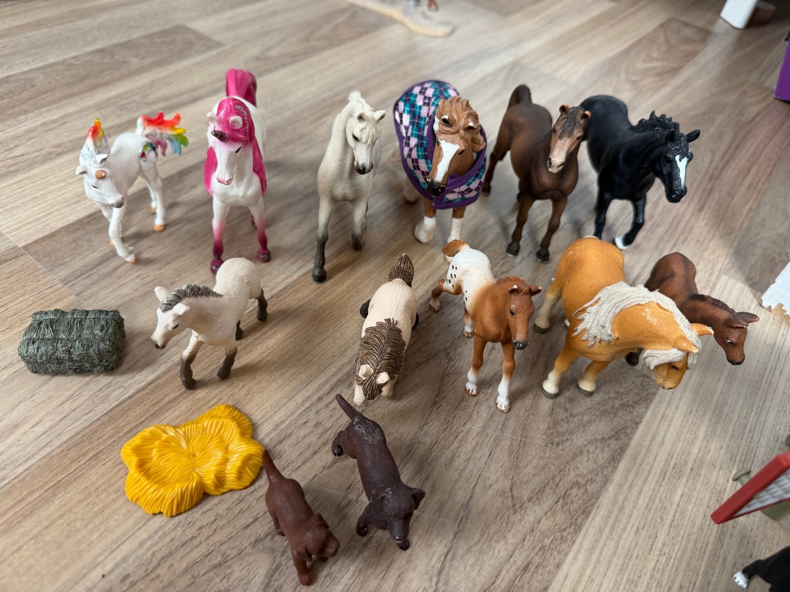 Grote Schleich set: paarden, veulens, ruiters en dieren, Ophalen of Verzenden, Gebruikt, Jongen of Meisje