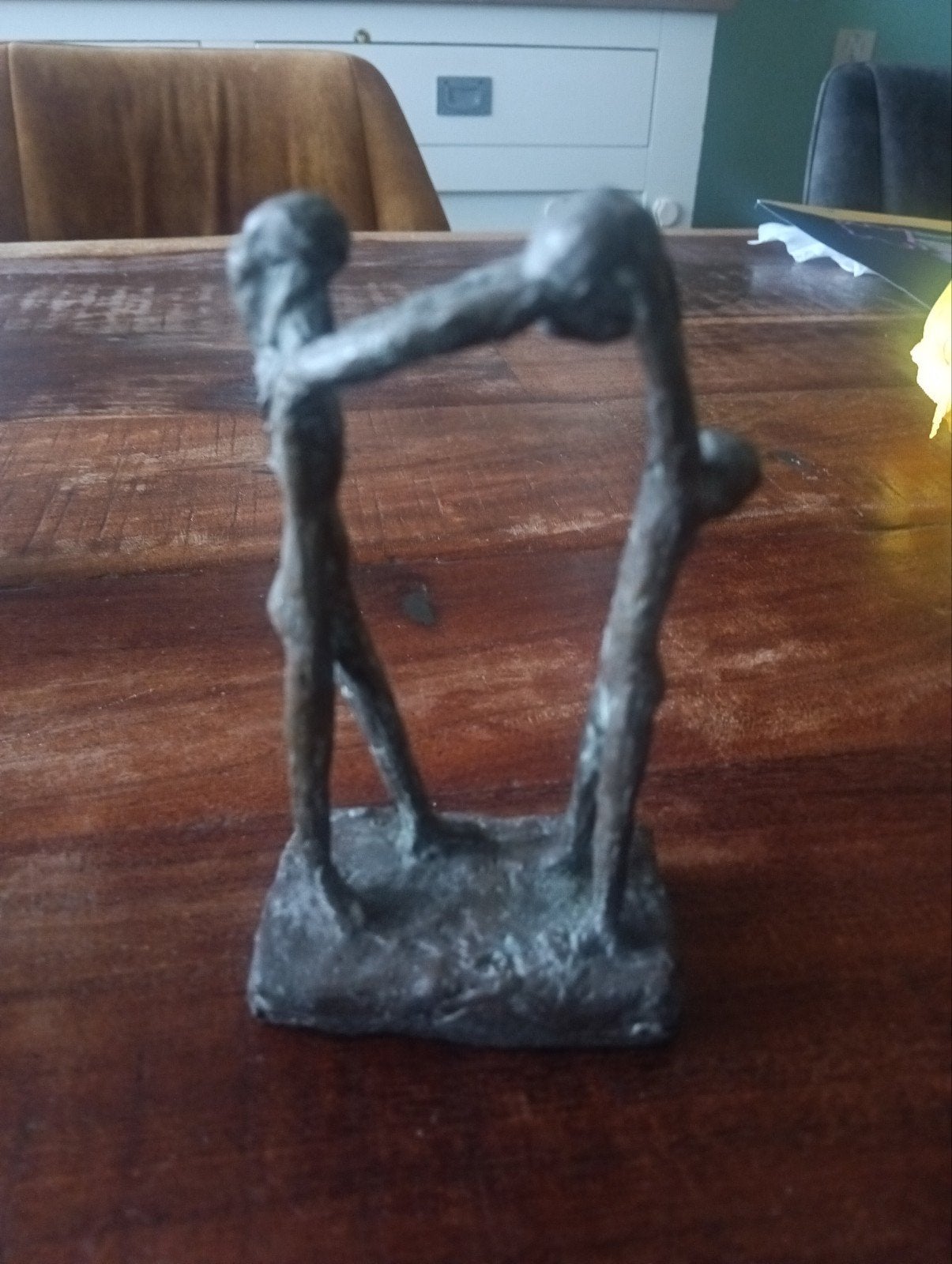 Verbronsd Sculptuur Spelende Kinderen met Bal Artihove stijl, Antiek en Kunst, Ophalen of Verzenden