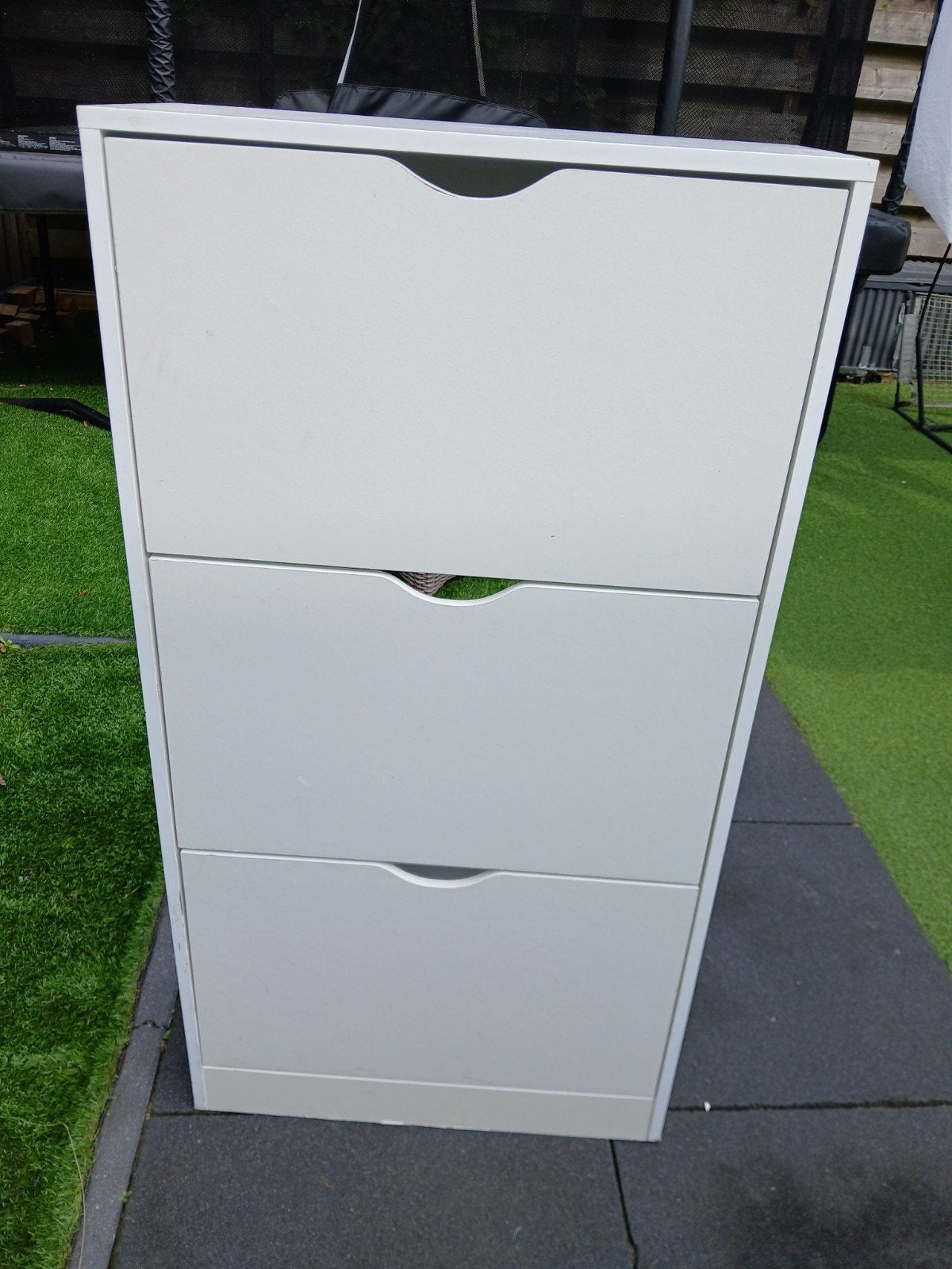 Schoenenkast 3 kleppen wit, Ophalen, Gebruikt