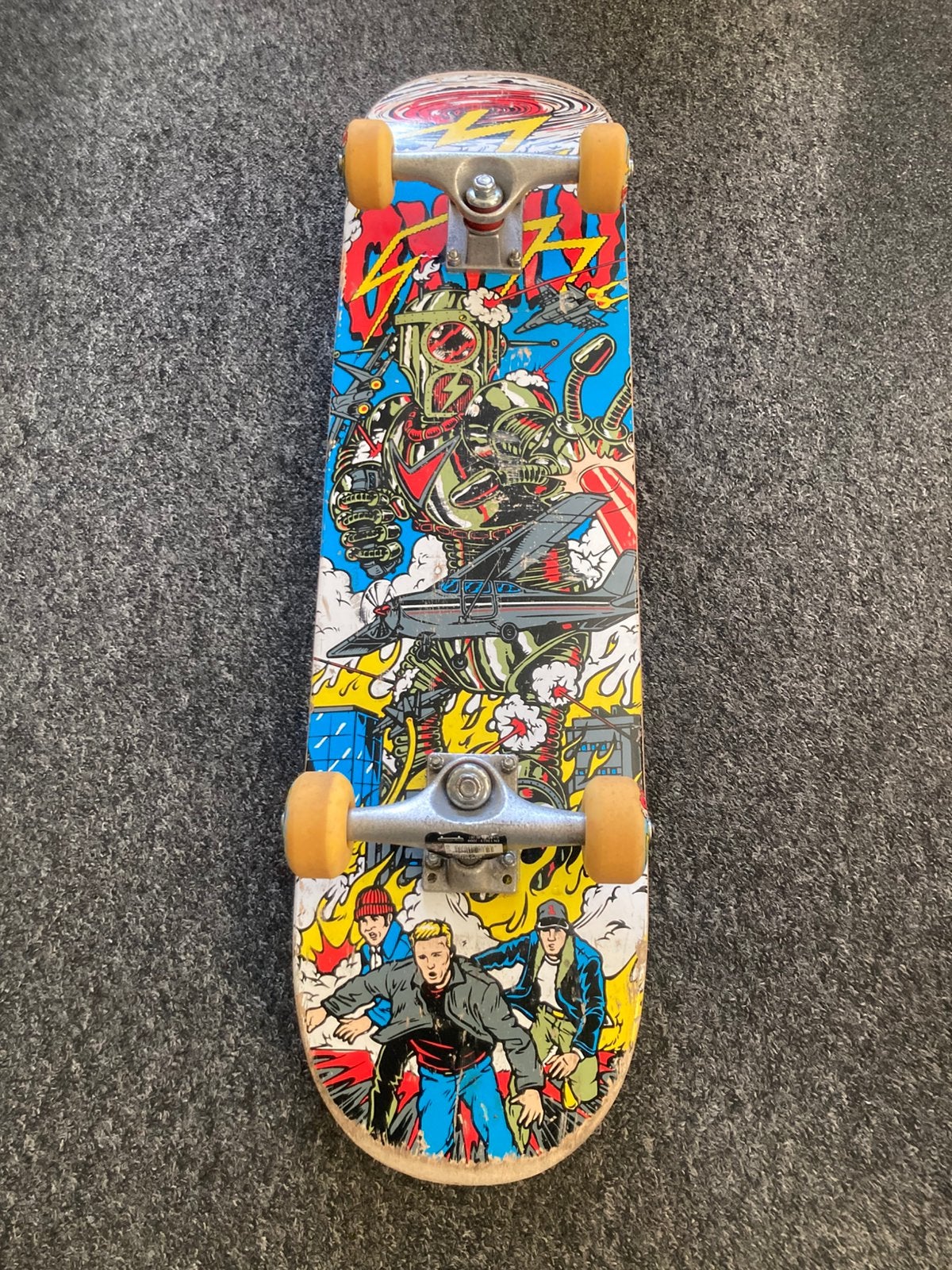 Mooi Oxelo Skateboard, t/m 100kg, gele wheels, goede staat, Sport en Fitness, Ophalen, Gebruikt, Skateboard
