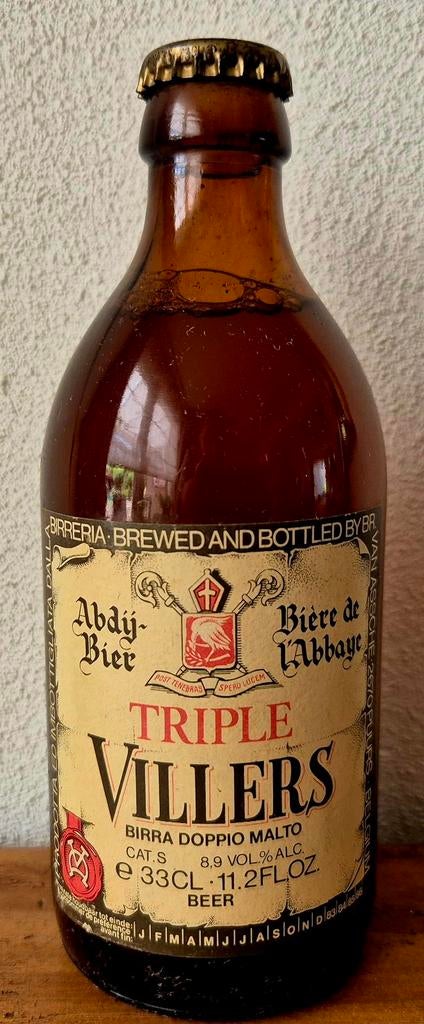 1983 oude volle fles 33 cl VILLERS ABBAYE triple bier.Malto, Ophalen of Verzenden, Zo goed als nieuw, Flesje(s), Overige merken
