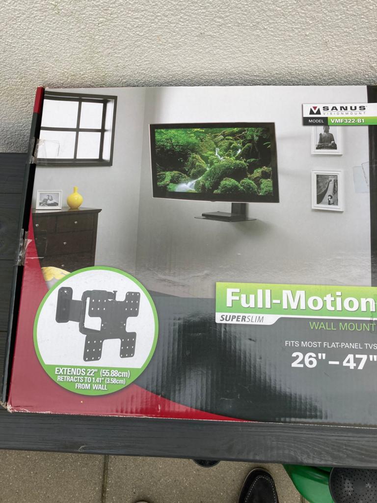 SANUS tv muurbeugel VMF 322 full motion, Ophalen of Verzenden, Nieuw