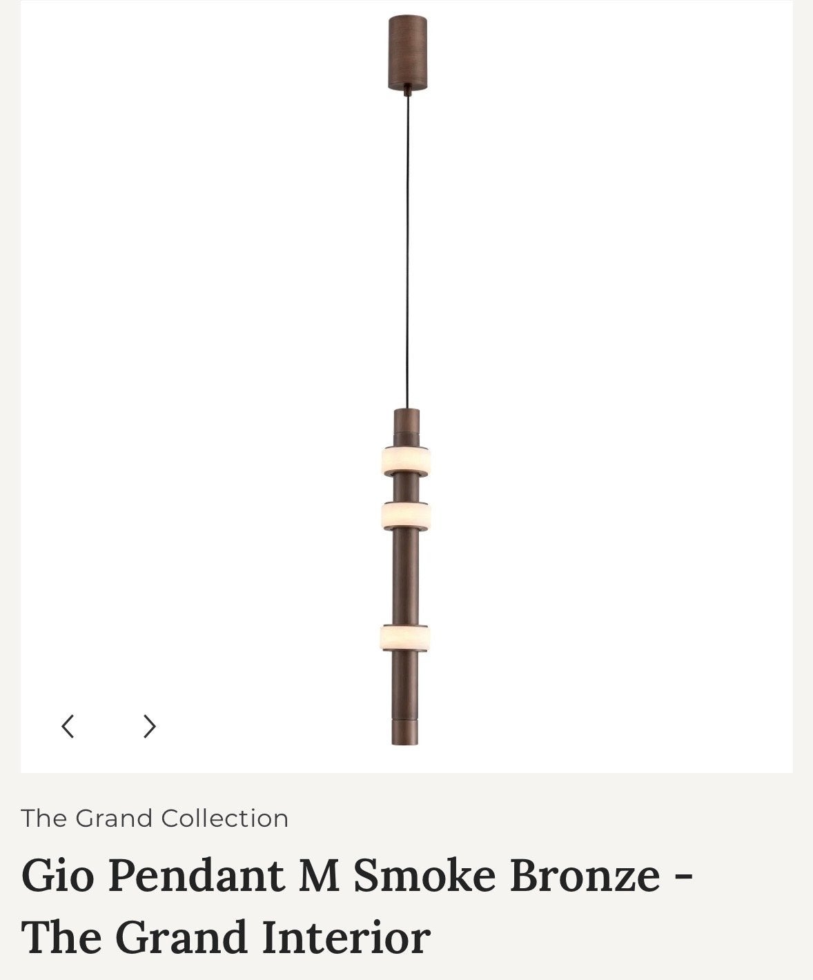 The Grand Interior Gio Pendant M Smoke Bronze (nieuw), Ophalen, Nieuw, Metaal, Overige fittingen