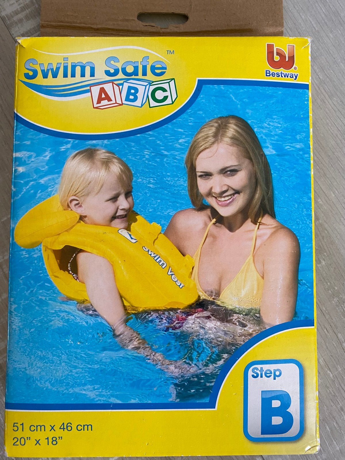 Bestway Swim Safe ABC Zwemvest - Geel (Step B), Ophalen of Verzenden, Zo goed als nieuw, Jongen of Meisje