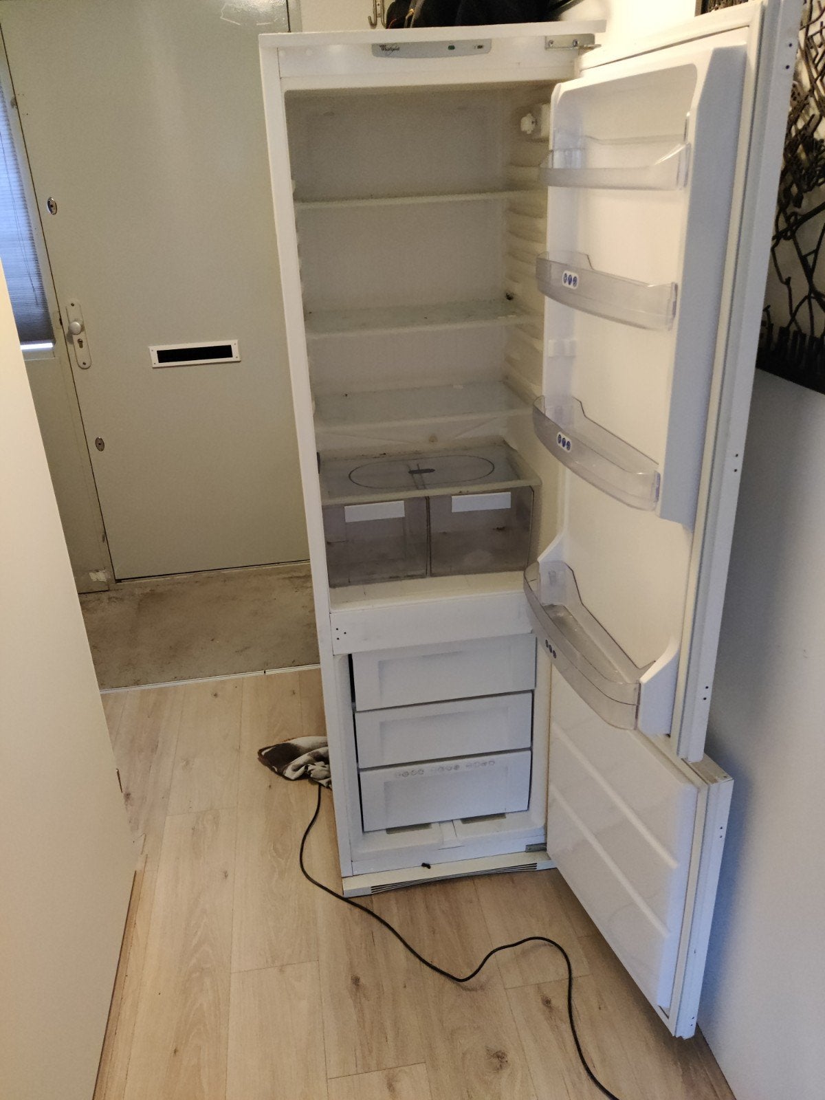 Whirlpool inbouw koelvries combinati 178cm (koelt niet goed), Ophalen, 200 liter of meer, Met aparte vriezer, 160 cm of meer
