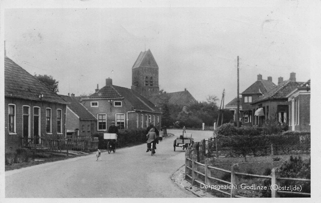 AM282 Godlinze Groningen Dorpsgezicht 1952, Verzenden, 1940 tot 1960, Gelopen, Groningen
