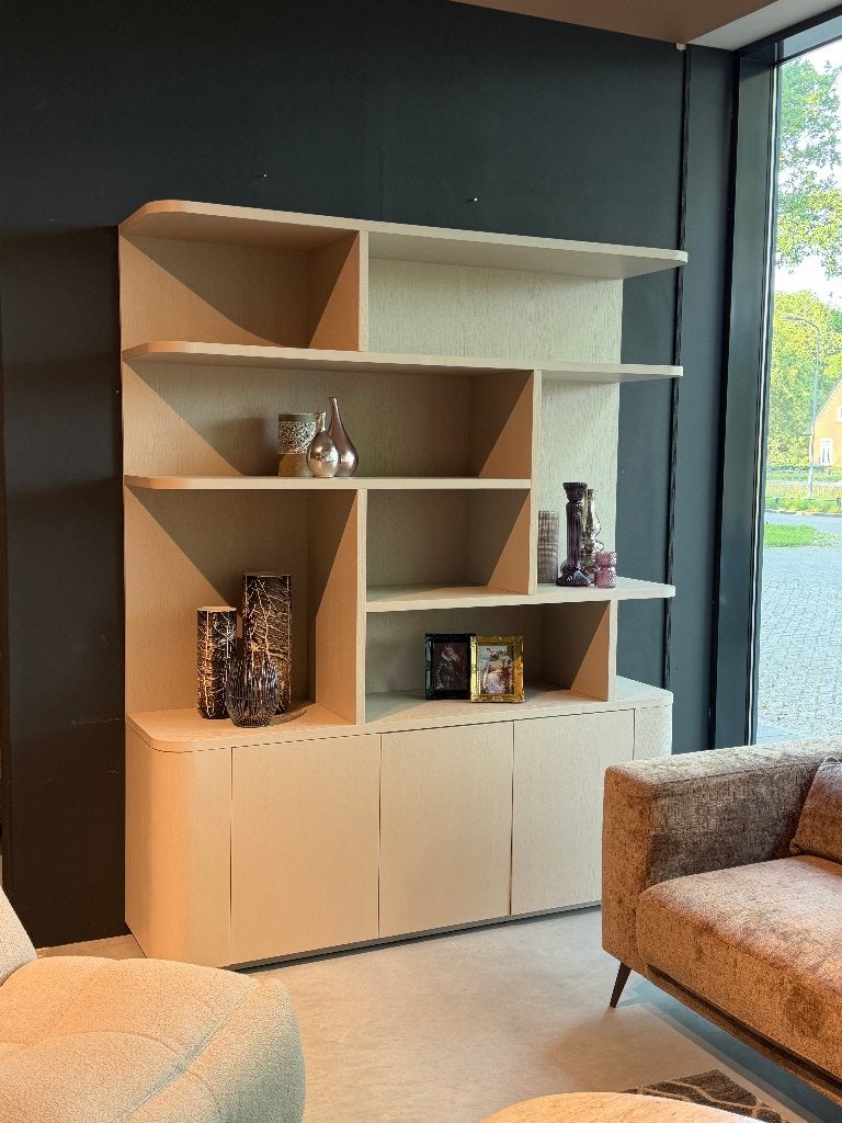 vakken kast japandi eiken fineer 180cm breed*Eenmalig model*, Ophalen, Japandi, Met lade(s), 200 cm of meer