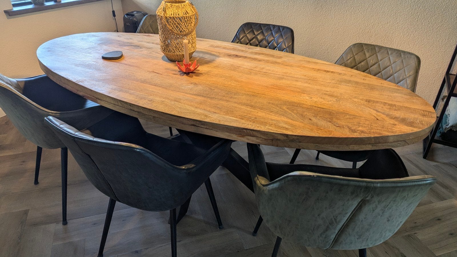Eettafel mangohout, Huis en Inrichting, Ophalen, Overige materialen, 200 cm of meer, 50 tot 100 cm
