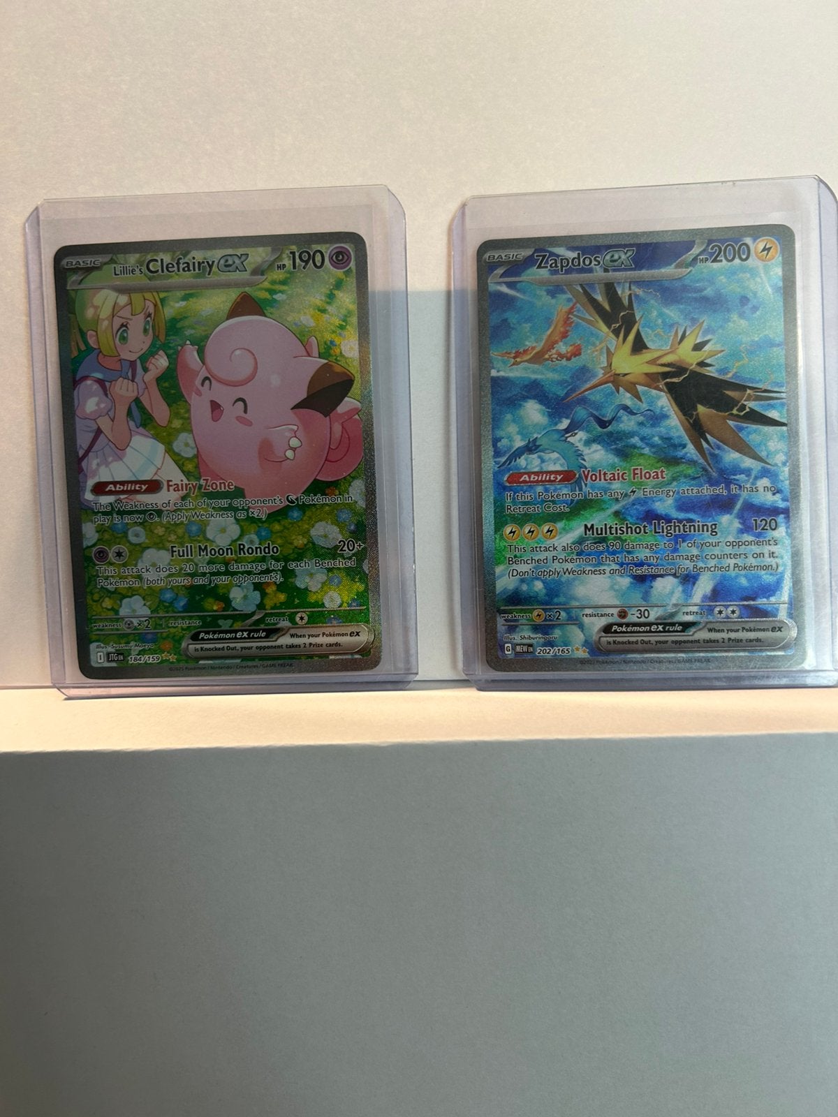 Lillie’s clefairy JTG 184 en Zapdos EX MEW 202 NEAR MINT, Ophalen of Verzenden, Zo goed als nieuw