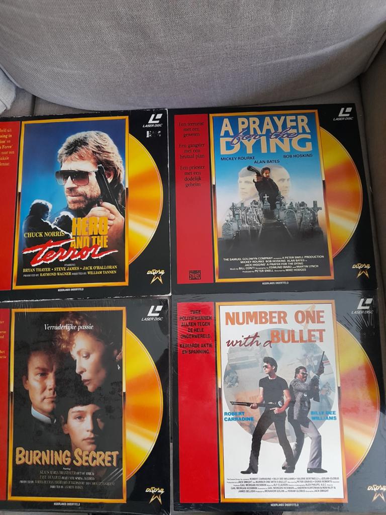 Tekoop 4x Laserdisc Films    PAL, Ophalen of Verzenden, Nieuw, Foto of Kaart