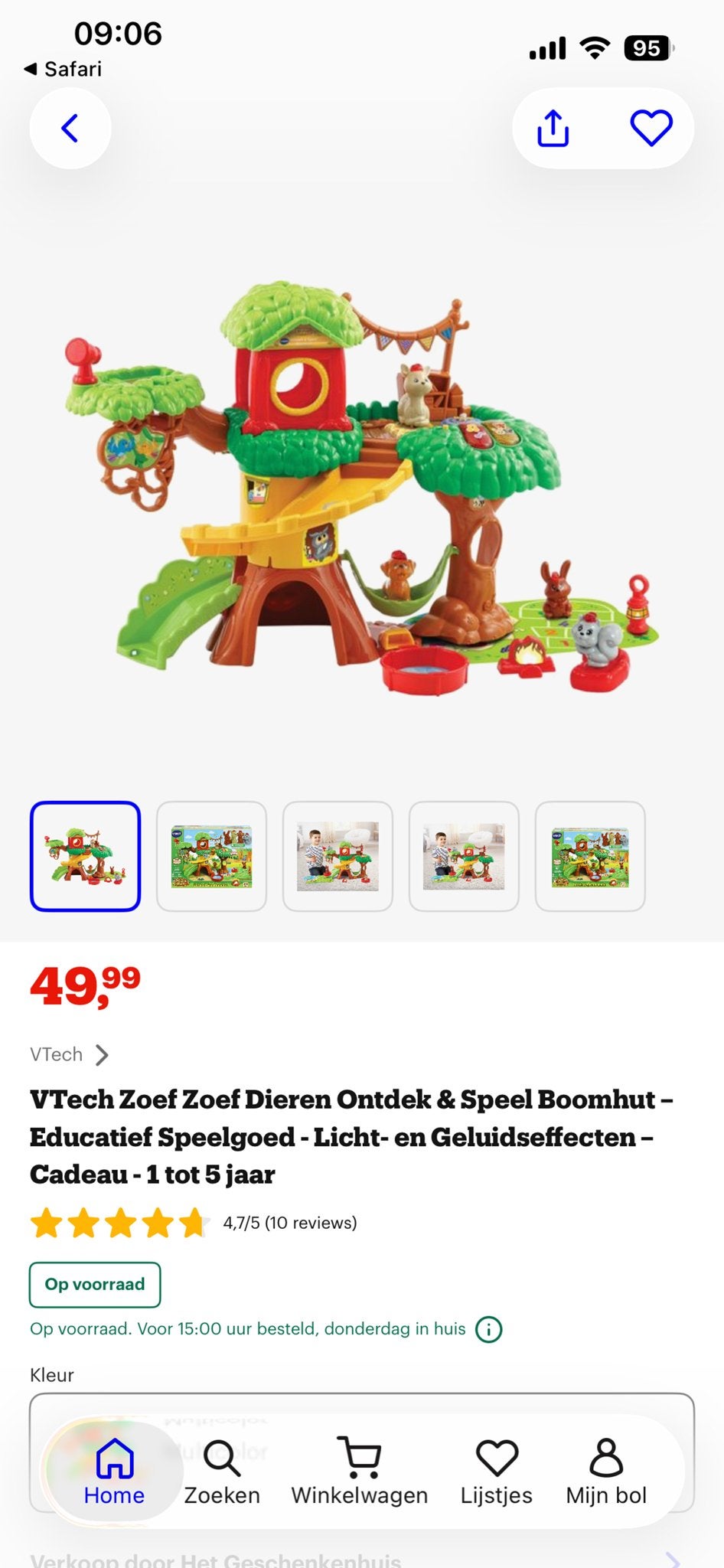 VTech Zoef Zoef Dieren Ontdek & Speel Boomhut, Kinderen en Baby's, Speelgoed | Vtech, Ophalen, Zo goed als nieuw, 2 tot 4 jaar