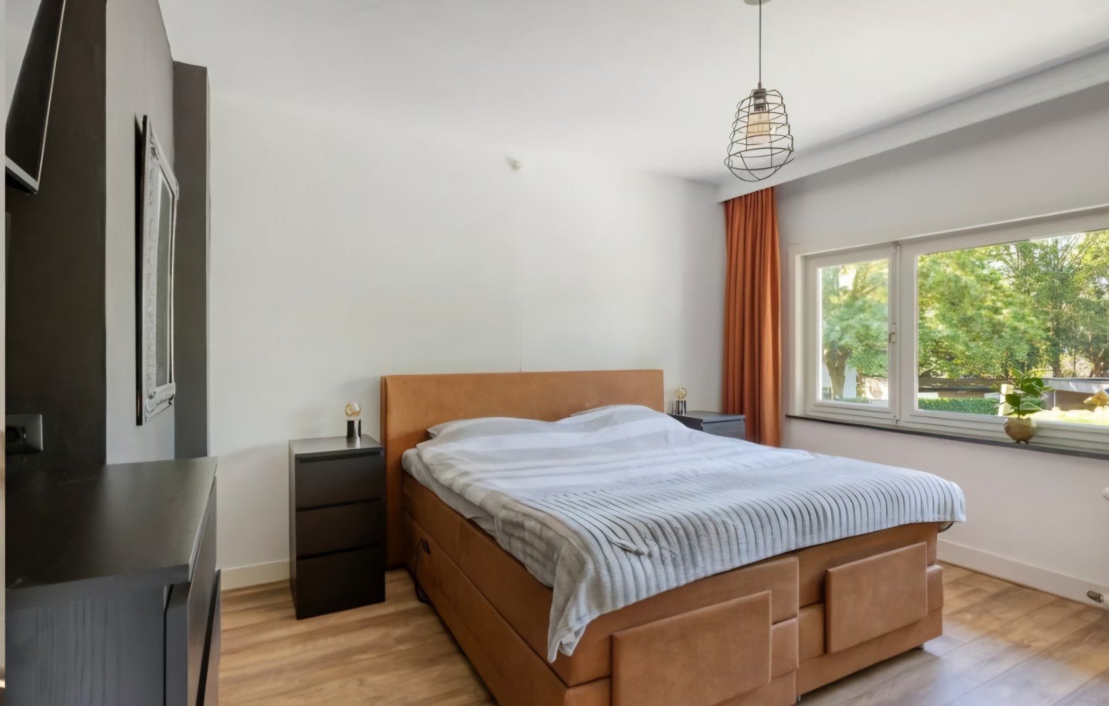 Electrische verstelbaar tweepersoons boxspringbed, Ophalen, Verstelbaar, Bruin, Tweepersoons