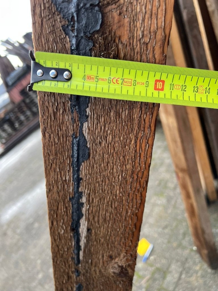 Gebruikte vuren balken kopmaat 10cmx200cm ( 5m lang ), Ophalen, Gebruikt, Balk, Vuren