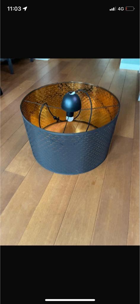 NYMÖ Lamp, zwart/ messing 59 cm, Ophalen, Gebruikt, Zwart, Rond