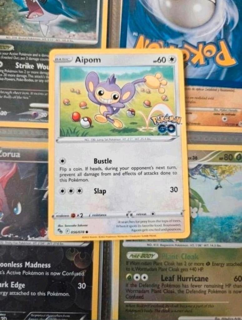 Aipom 056/078 pokemon go set kaart, Ophalen of Verzenden, Zo goed als nieuw, Losse kaart